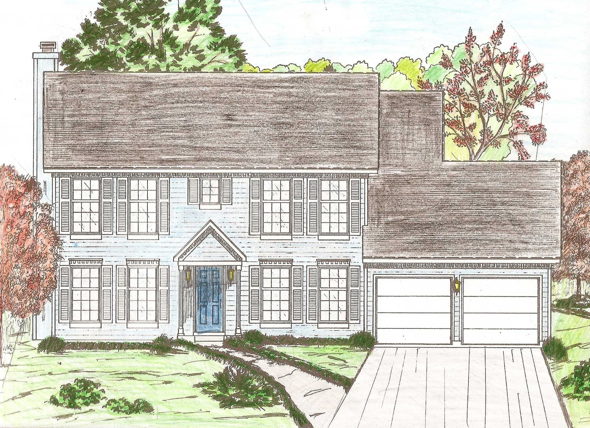 4-Bedroom, 2174 Sq Ft Colonial Home Plan - 147-1057 - Main Exterior