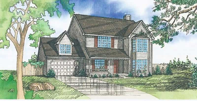 4-Bedroom, 2119 Sq Ft Traditional House Plan - 147-1073 - Front Exterior