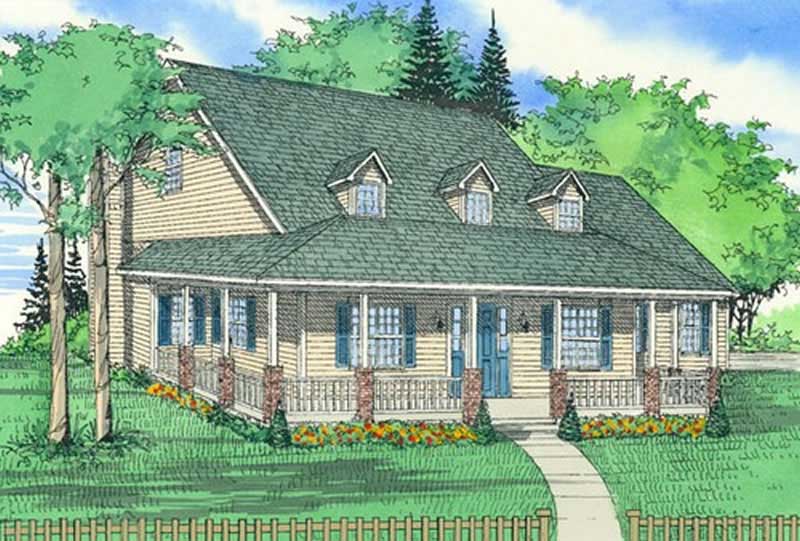 3-Bedroom, 2231 Sq Ft Country Home Plan - 147-1098 - Main Exterior
