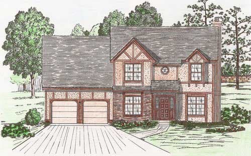 4-Bedroom, 2356 Sq Ft European Home Plan - 147-1134 - Main Exterior