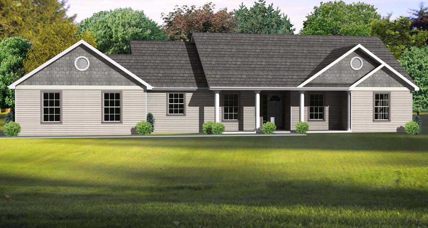 3-Bedroom, 1536 Sq Ft Country Home Plan - 148-1097 - Main Exterior