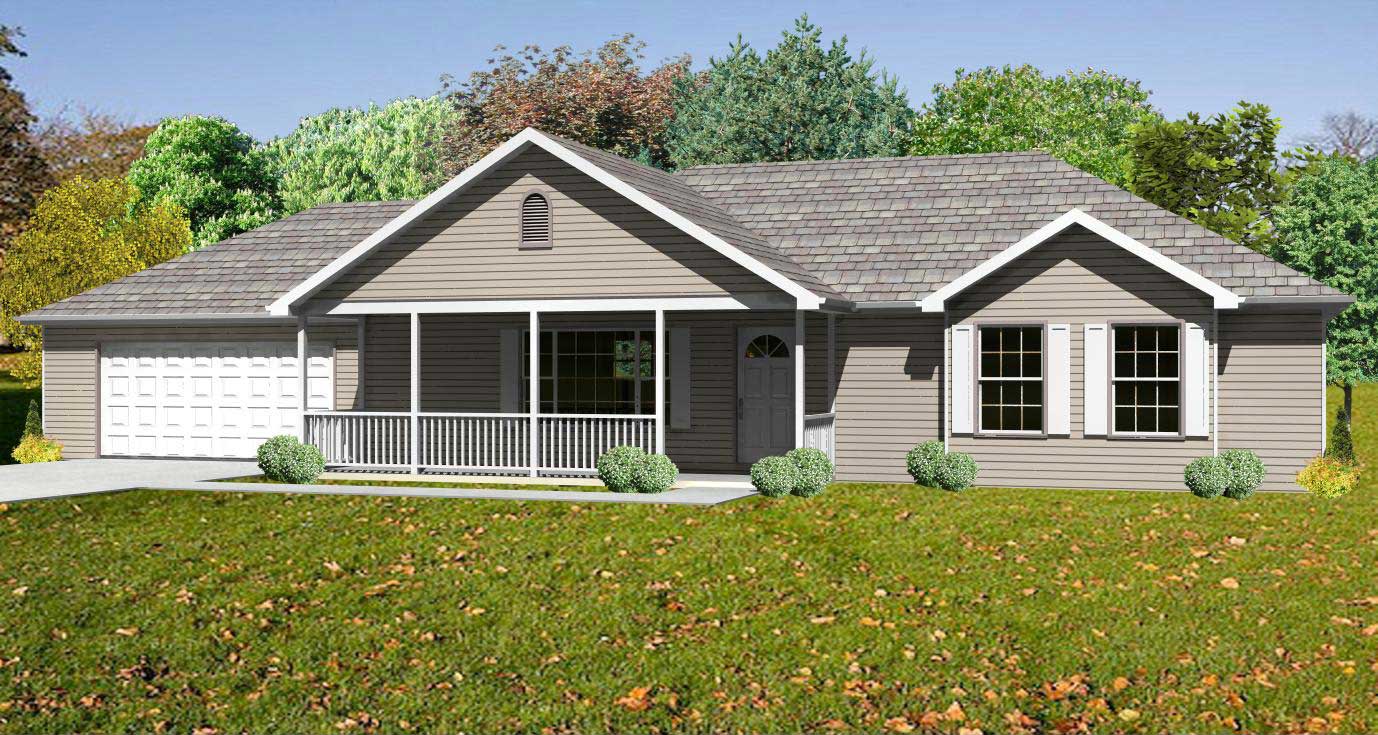 3-Bedroom, 1380 Sq Ft Country Home Plan - 148-1098 - Main Exterior