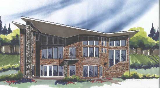Home Plan Rear Elevation