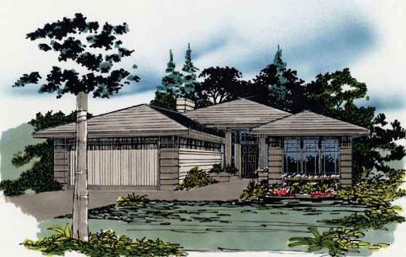3-Bedroom, 1489 Sq Ft Feng Shui Home Plan - 149-1299 - Main Exterior