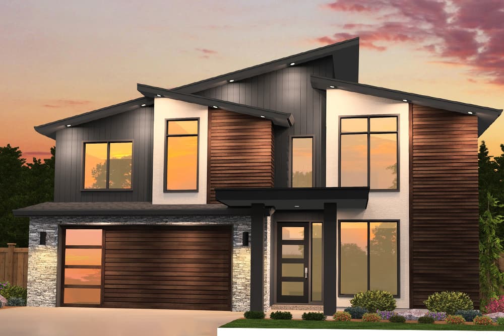 4-Bedroom, 2402 Sq Ft Contemporary Home Plan - 149-1850 - Main Exterior