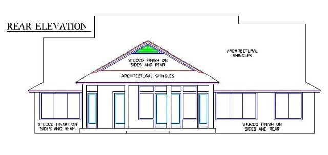Home Plan Rear Elevation