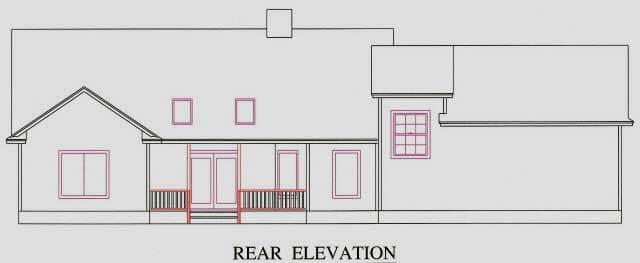 Home Plan Rear Elevation