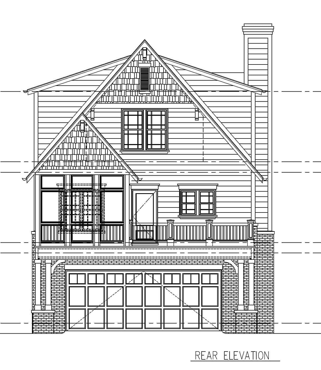 Home Plan Rear Elevation