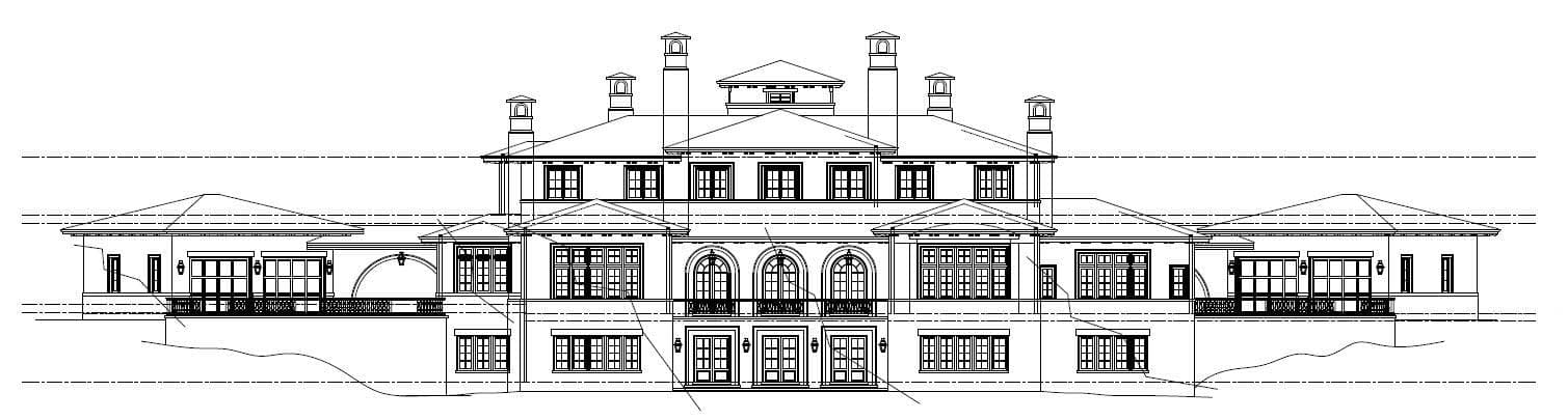 Home Plan Rear Elevation