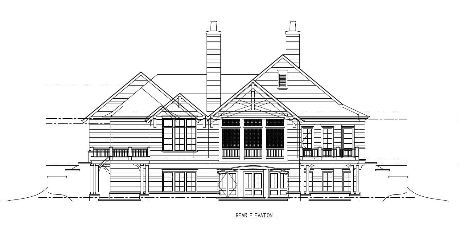 Home Plan Rear Elevation
