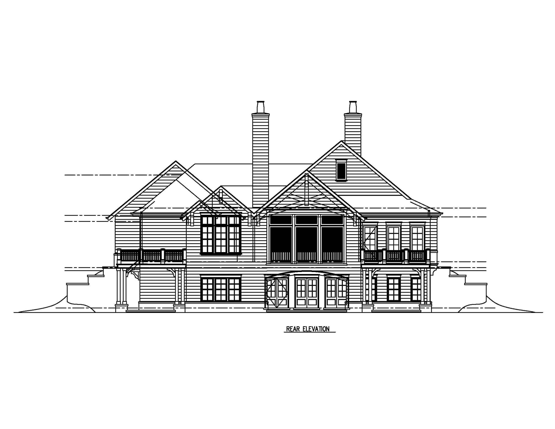 Home Plan Rear Elevation
