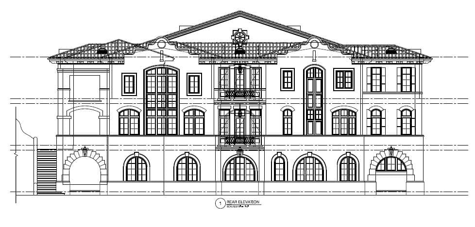 Home Plan Rear Elevation