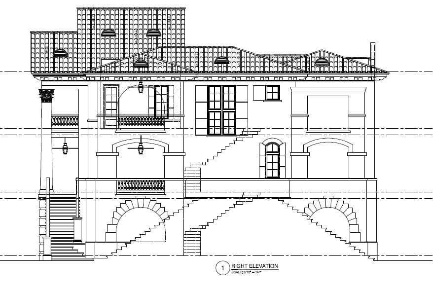 Home Plan Right Elevation