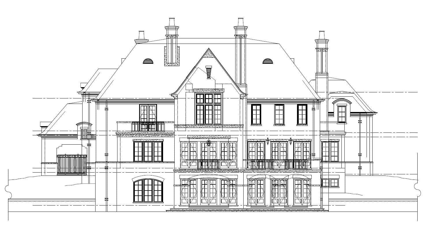Home Plan Rear Elevation