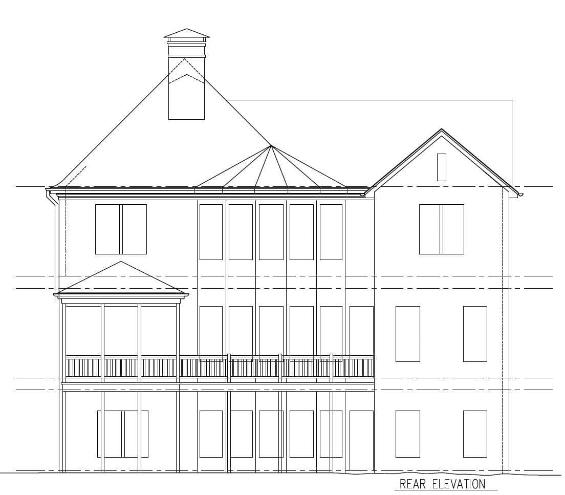 Home Plan Rear Elevation