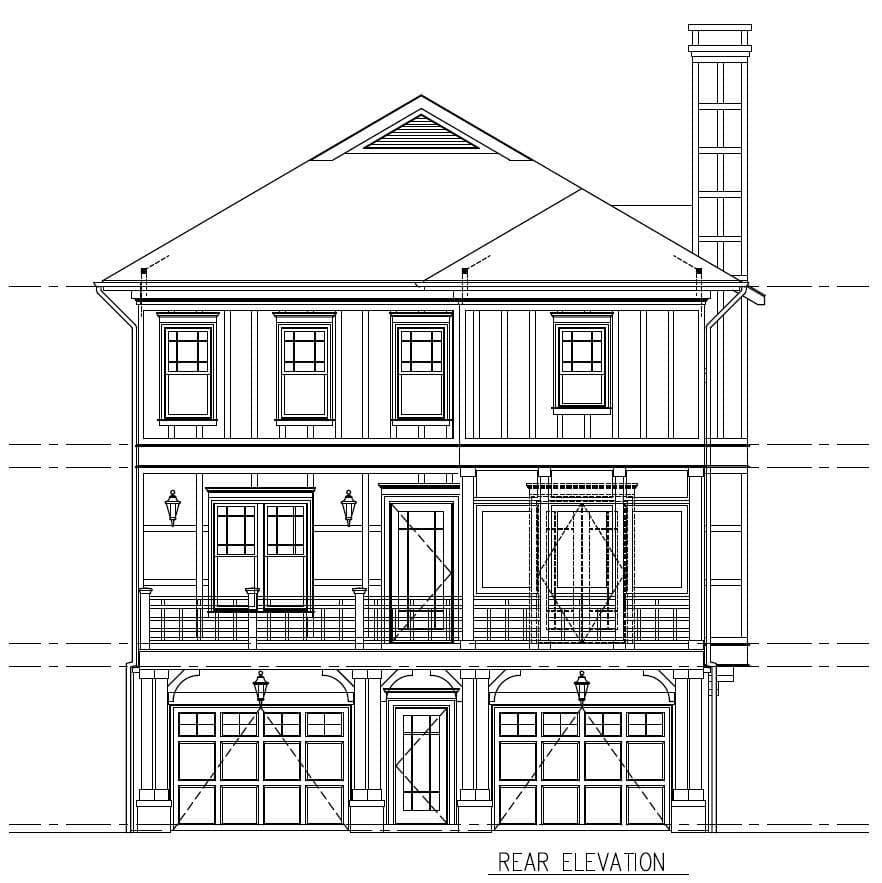 Home Plan Rear Elevation