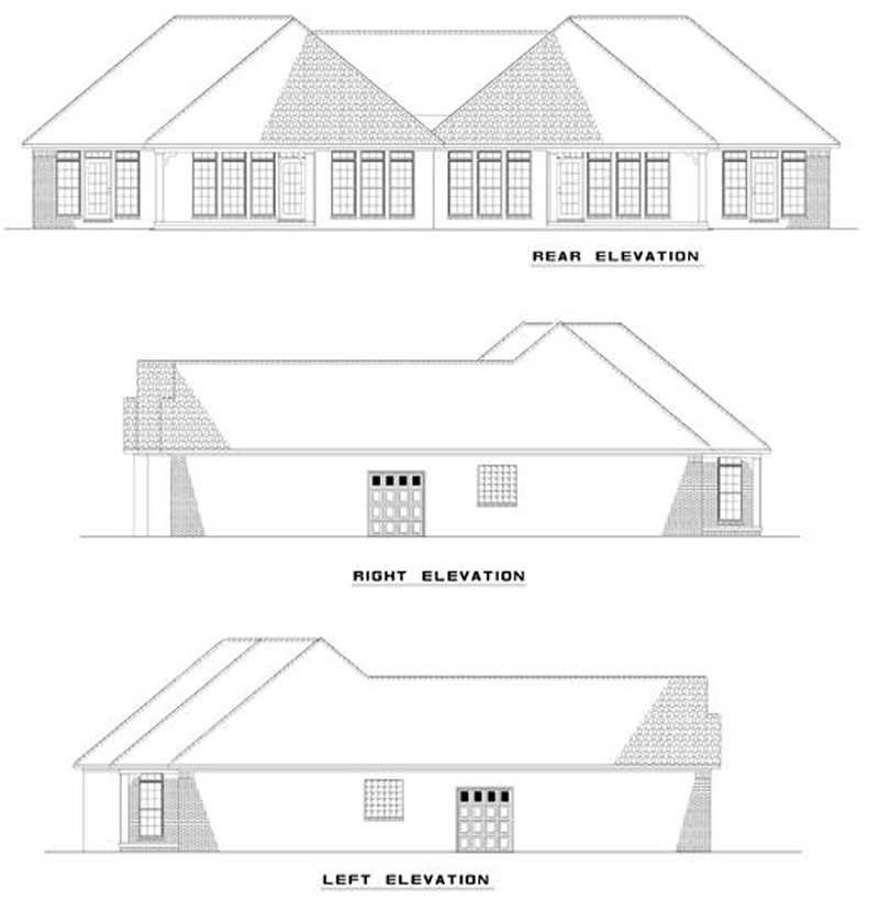 Home Plan Rear Elevation