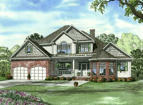 4-Bedroom, 3343 Sq Ft Arts and Crafts House Plan - 153-1017 - Front Exterior