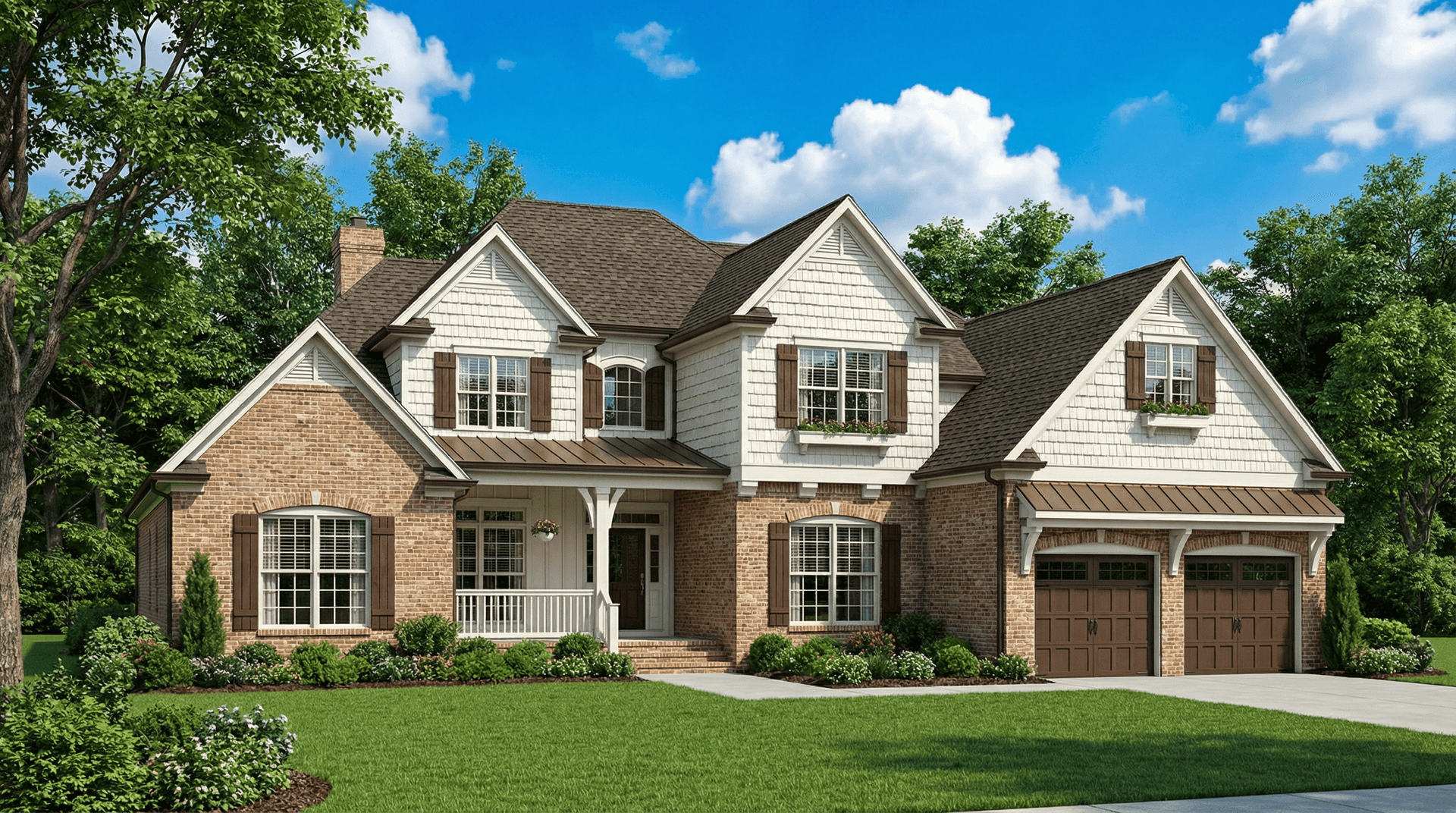 Front elevation of Country home (ThePlanCollection: House Plan #153-1019)