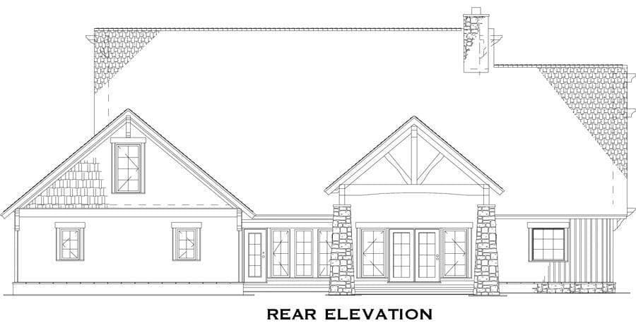Home Plan Rear Elevation