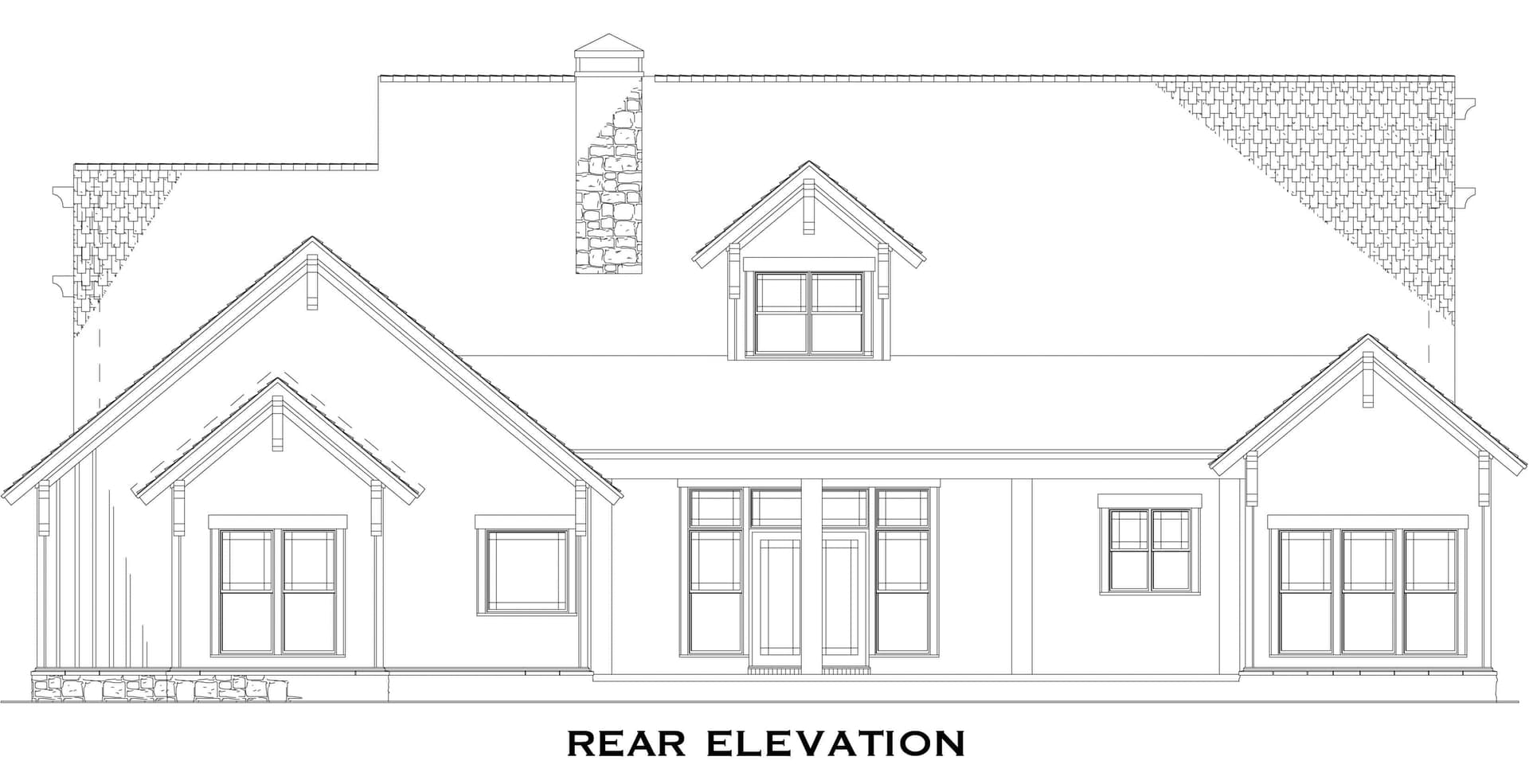 Home Plan Rear Elevation