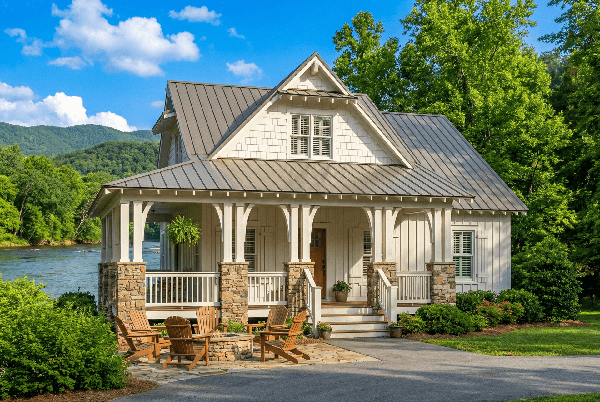 Front elevation of Cabin home (ThePlanCollection: House Plan #153-1085)