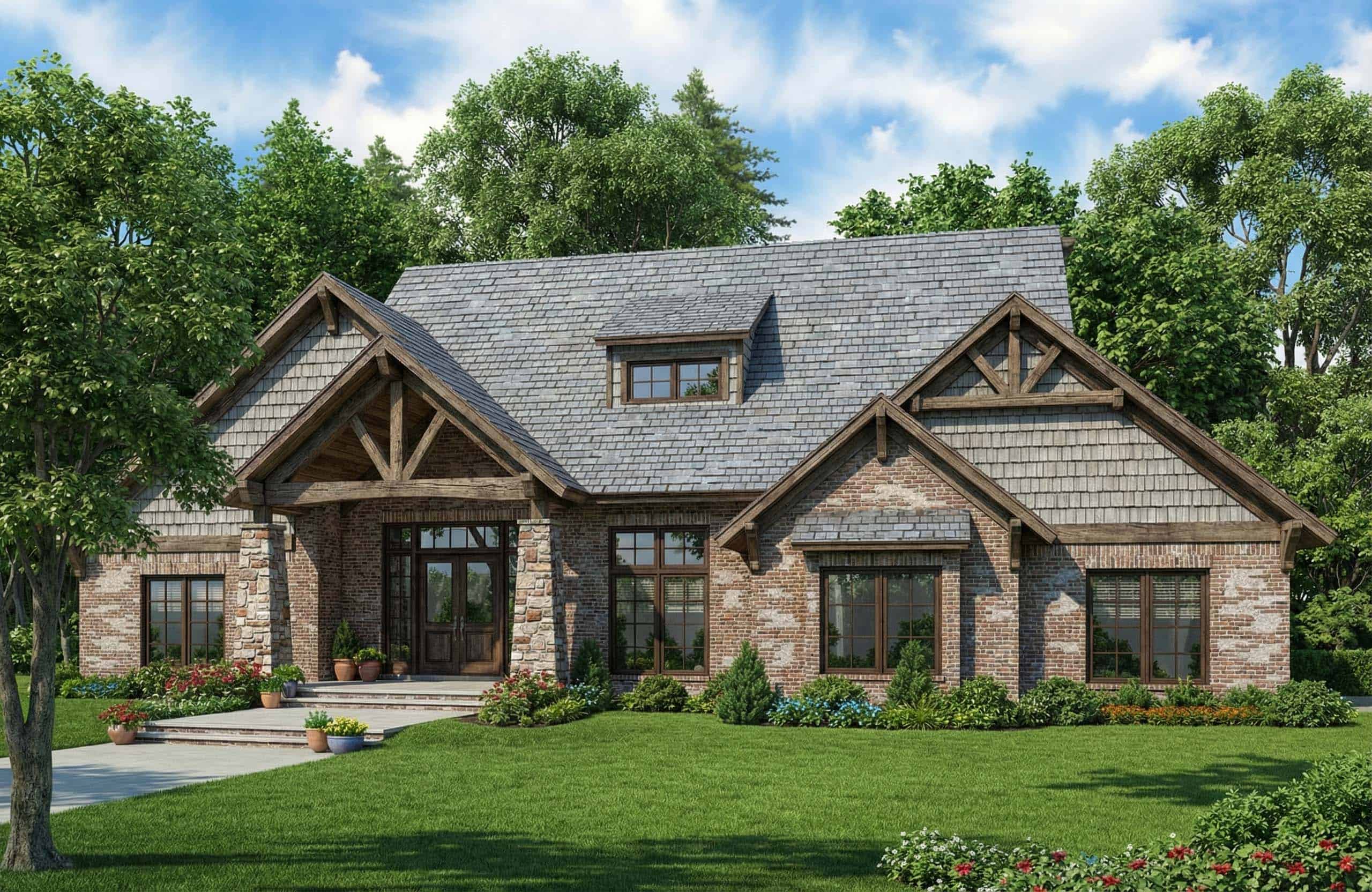 Front elevation of Country home (ThePlanCollection: House Plan #153-1090)