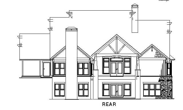 Home Plan Rear Elevation