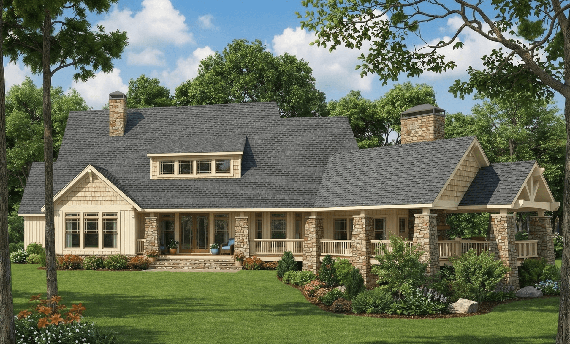 Home Plan Rear Elevation