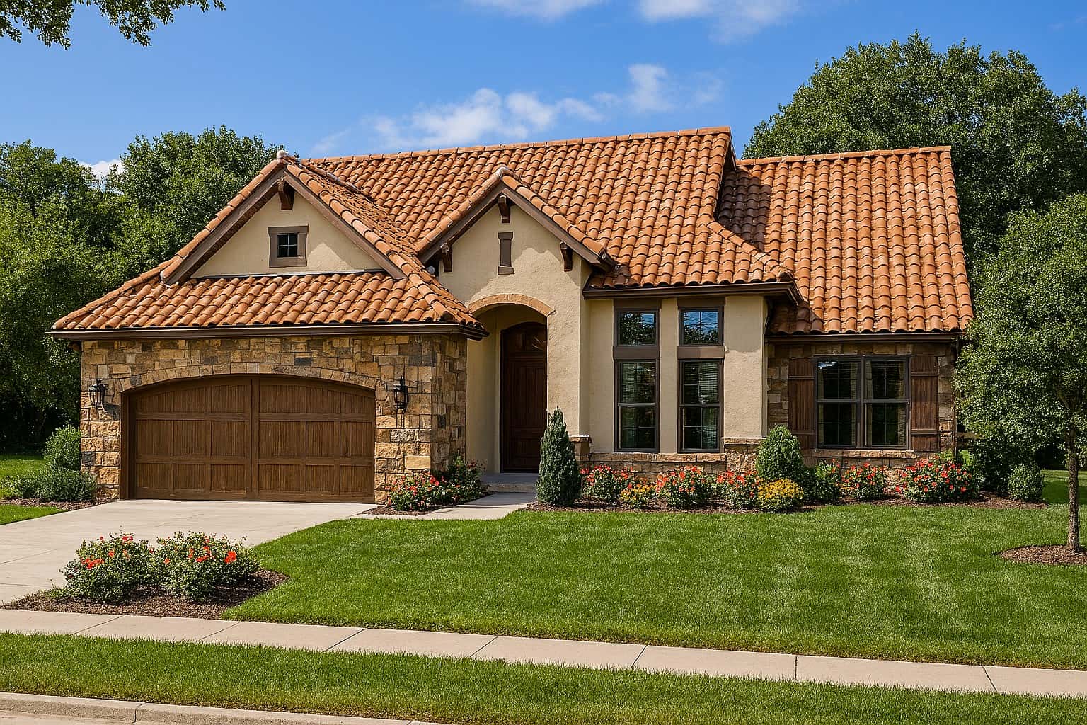 Color photograph of Tuscan home plan (ThePlanCollection: House Plan #153-1125)