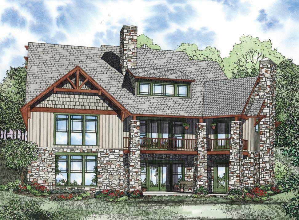 Home Plan Rear Elevation