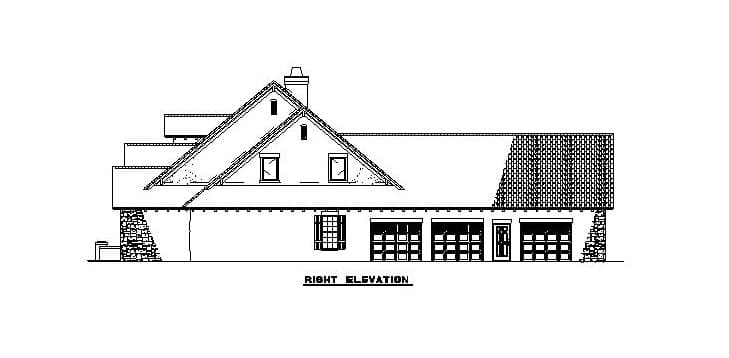 Home Plan Right Elevation