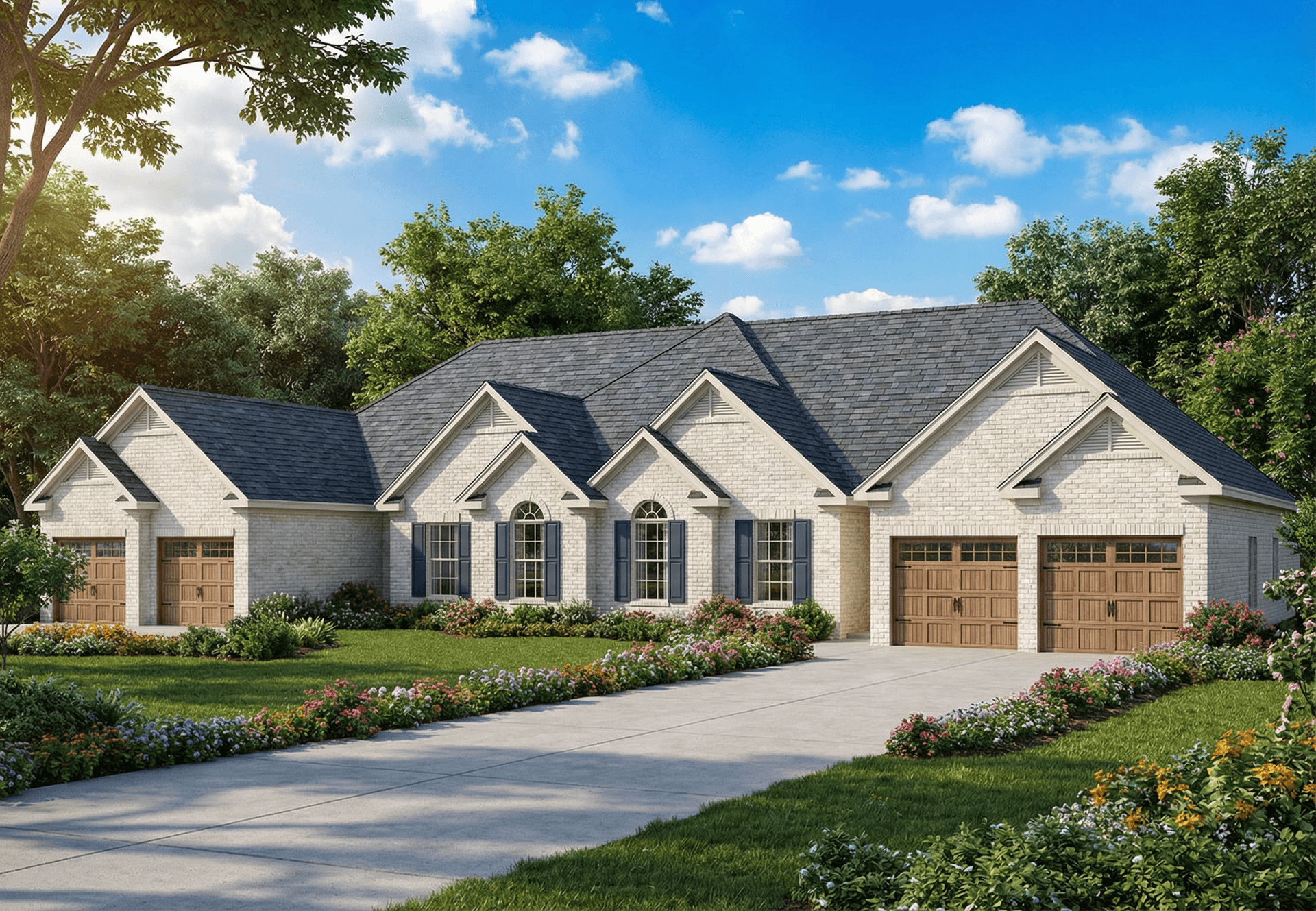 Front elevation of Multi-Unit home (ThePlanCollection: House Plan #153-1192)