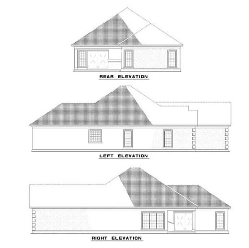 Home Plan Rear Elevation