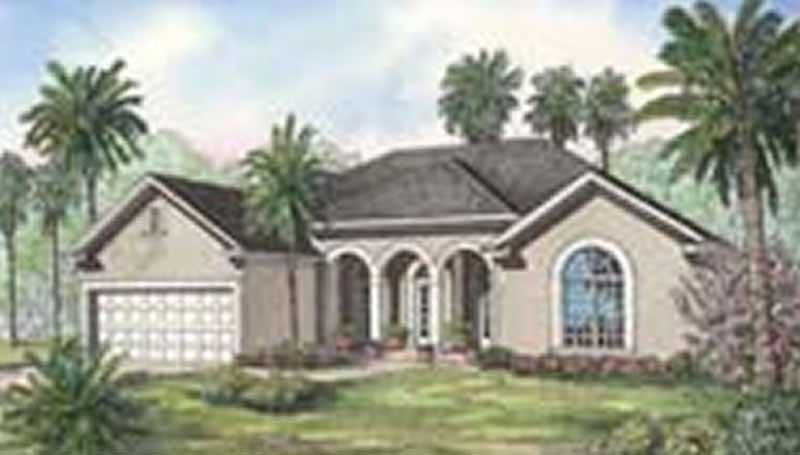 4-Bedroom, 1976 Sq Ft Mediterranean Home Plan - 153-1201 - Main Exterior