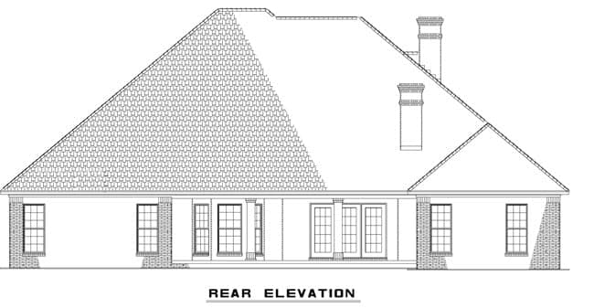 Home Plan Rear Elevation