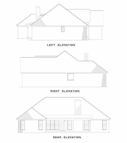 Home Plan Rear Elevation