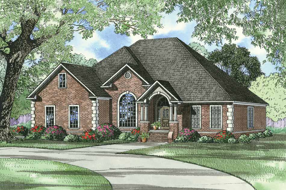 4-Bedroom, 2542 Sq Ft European House Plan - 153-1284 - Front Exterior