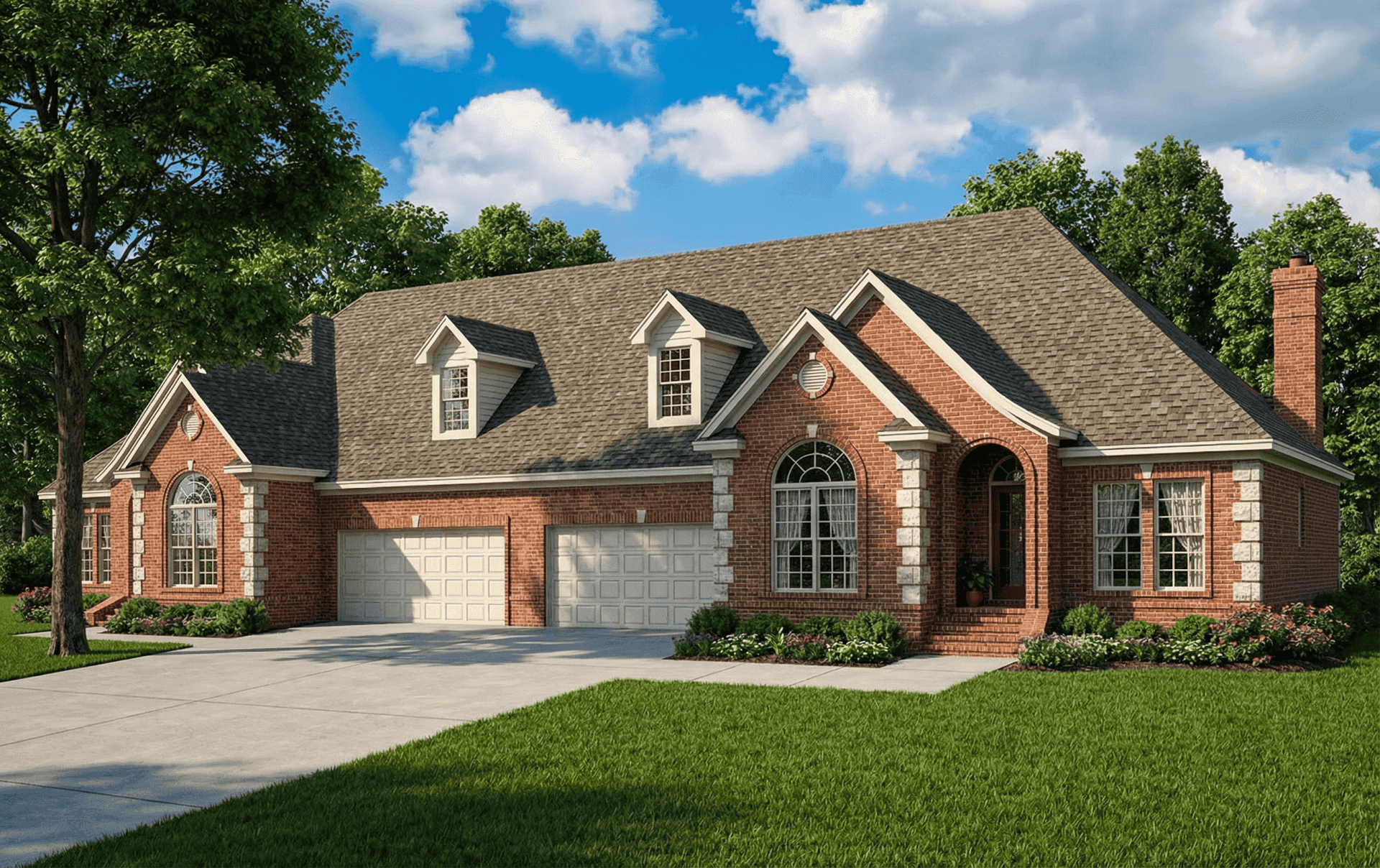 Front elevation of Multi-Unit home (ThePlanCollection: House Plan #153-1296)