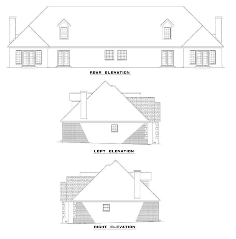 Home Plan Rear Elevation of this 6-Bedroom,1810 Sq Ft Plan -153-1296