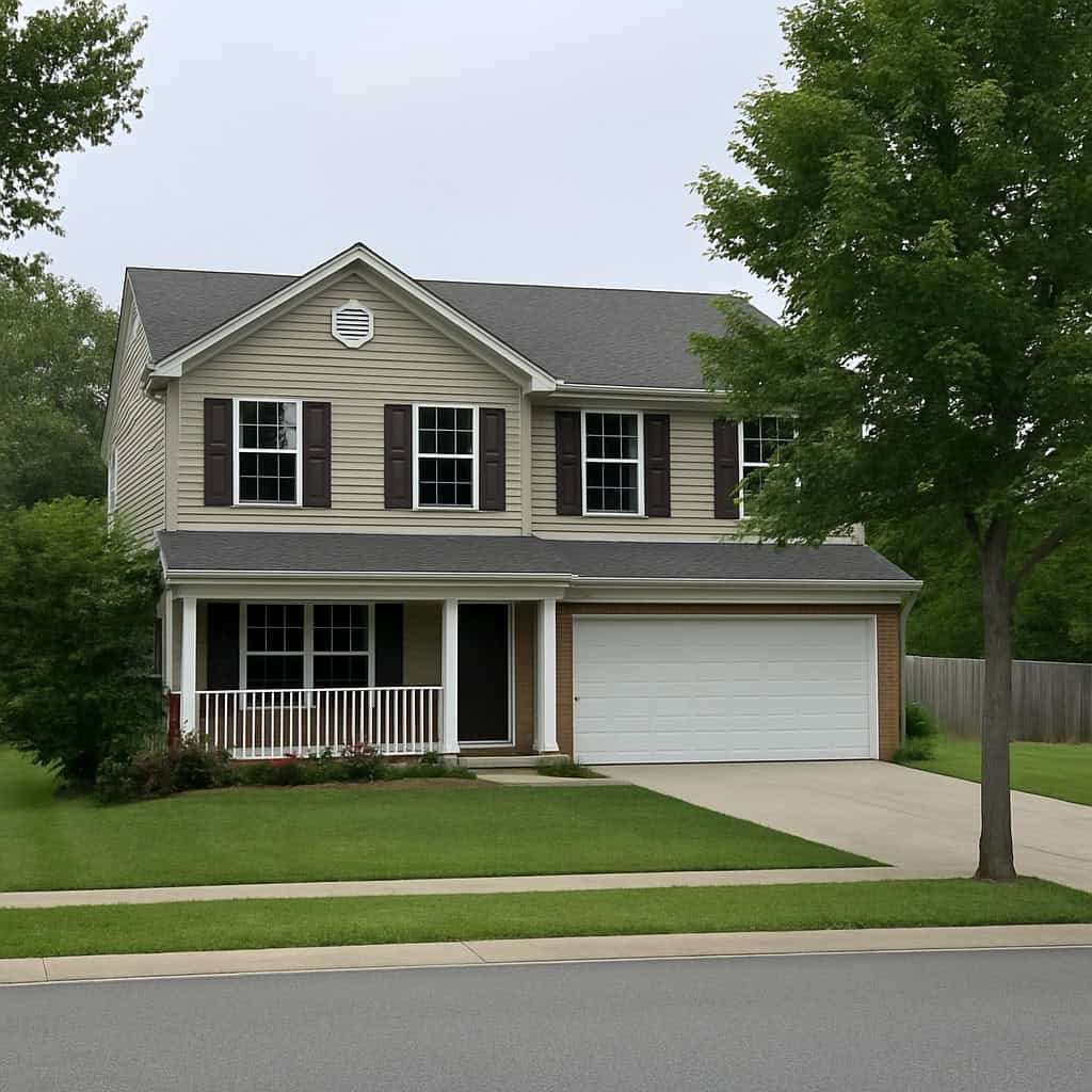 Color rendering of Country home plan (ThePlanCollection: House Plan #153-1317)