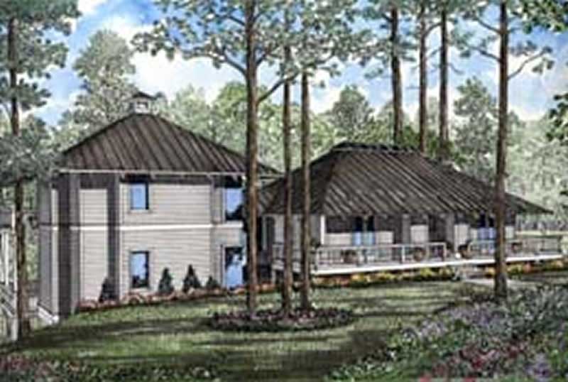 2-Bedroom, 2610 Sq Ft Coastal Home Plan - 153-1408 - Main Exterior