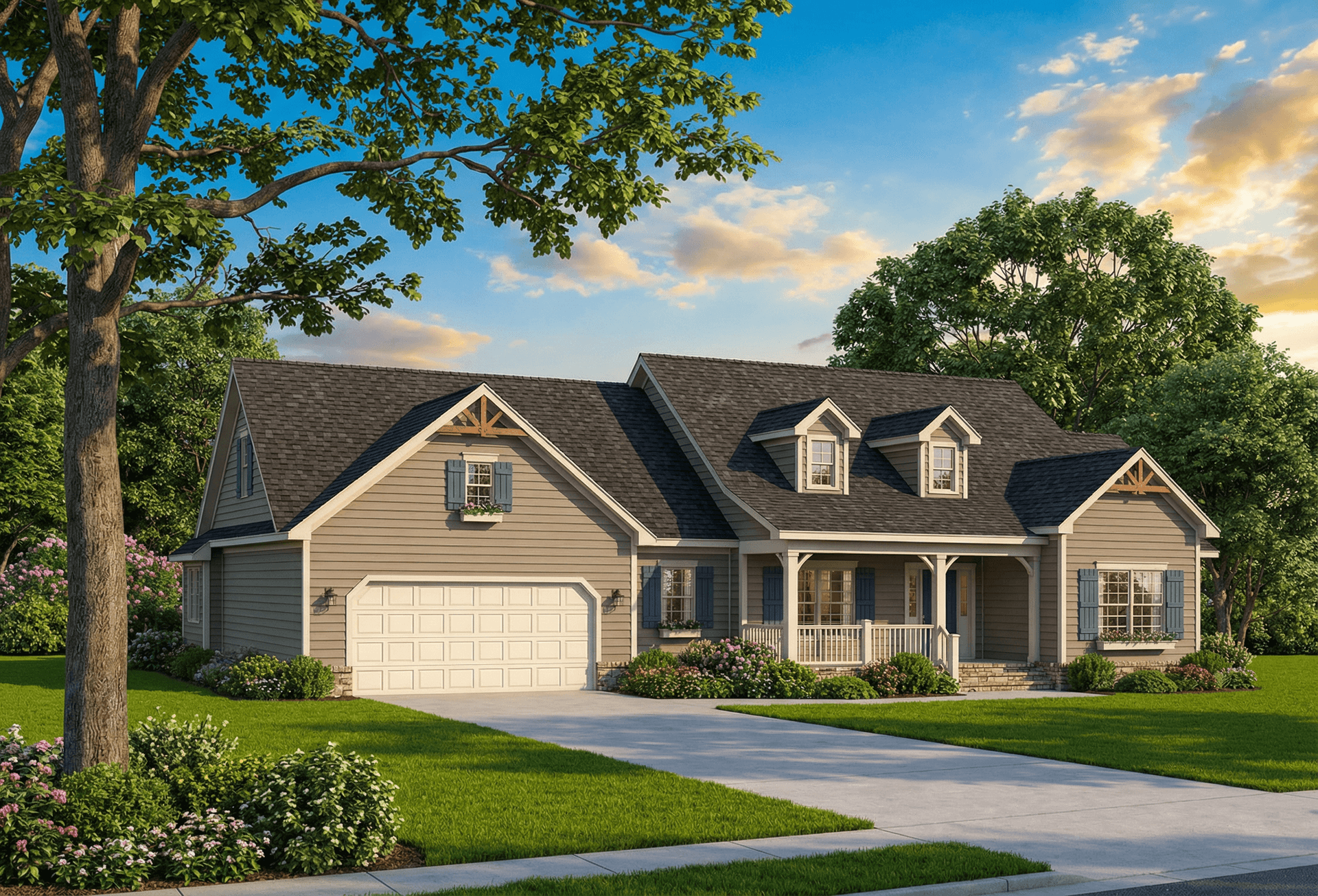 Front elevation of Country home (ThePlanCollection: House Plan #153-1418)