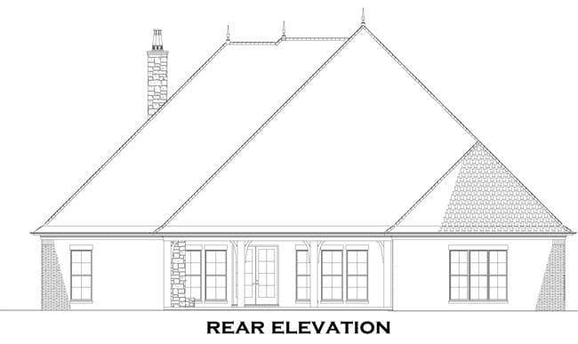 Home Plan Rear Elevation
