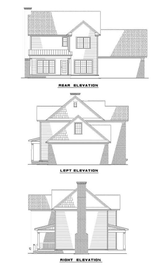 Home Plan Rear Elevation