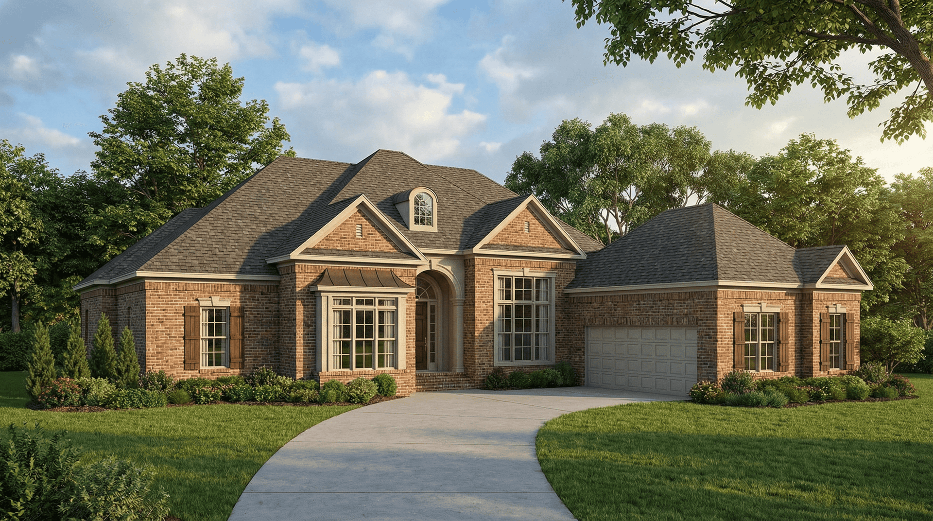 4-Bedroom, 3568 Sq Ft Country House Plan - 153-1491 - Front Exterior