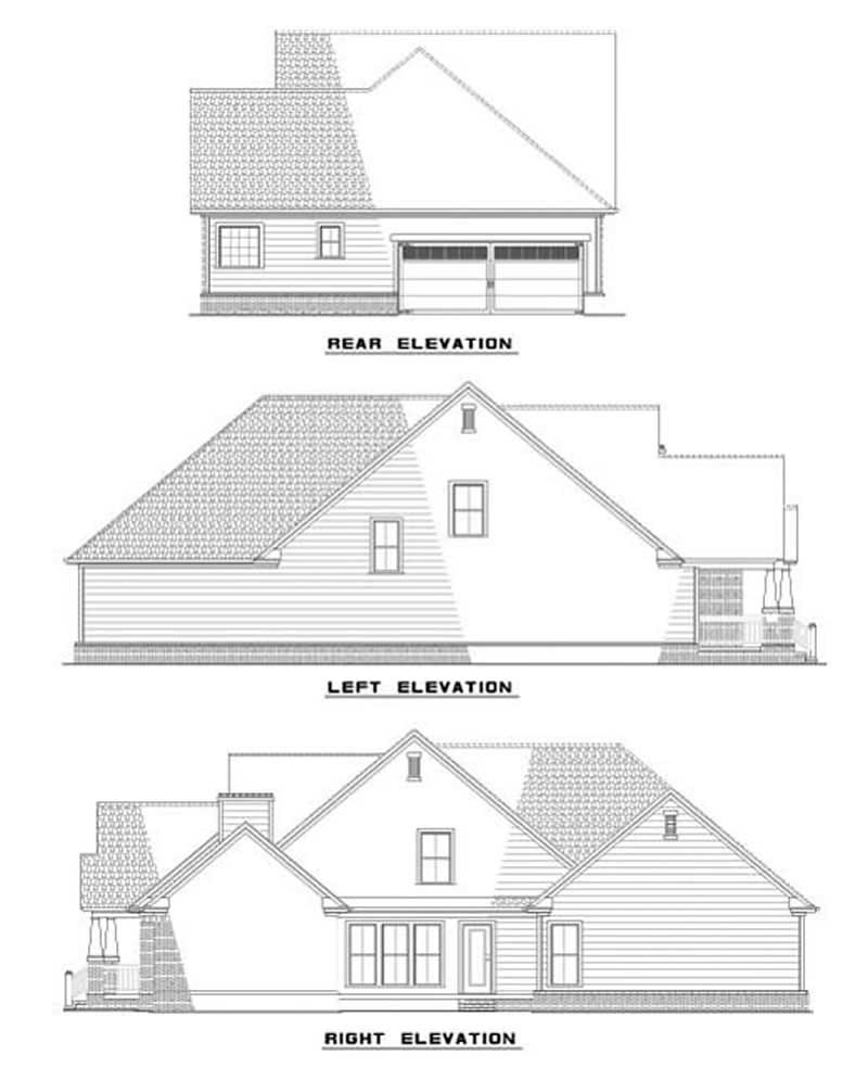 Home Plan Rear Elevation