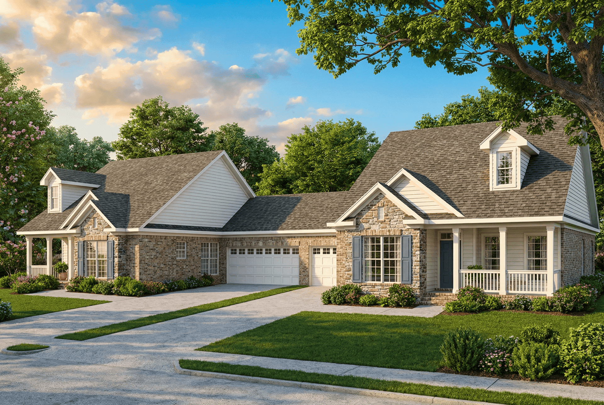 Front elevation of Multi-Unit home (ThePlanCollection: House Plan #153-1594)