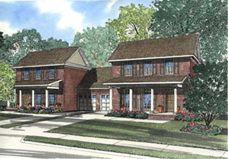 6-Bedroom, 1589 Sq Ft Multi-Unit Home Plan - 153-1624 - Main Exterior