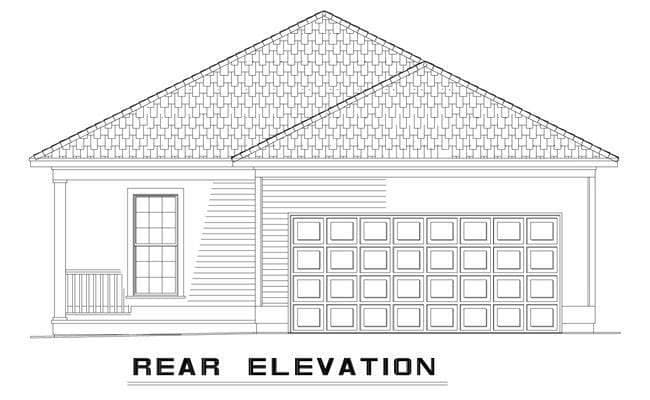 Home Plan Rear Elevation